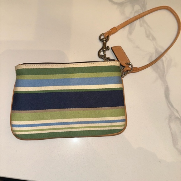 Vintage Y2K Coach Soho Striped Canvas Hobo Shoulder Bag and Matching Wristlet - Picture 10 of 11